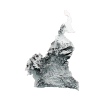 Cameroon Map Shaded relief map 3d illustration png