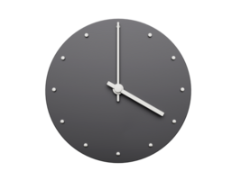 Simple clock gray 4 four o'clock Modern Minimal Clock. 3D illustration png