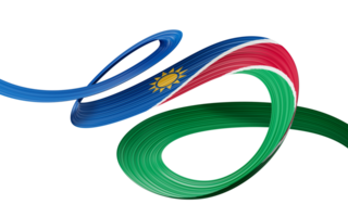 3d Flag of Namibia Country, 3d Wavy Ribbon, 3d illustration png