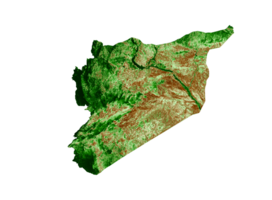 Syria Topographic Map 3d realistic map Color 3d illustration png