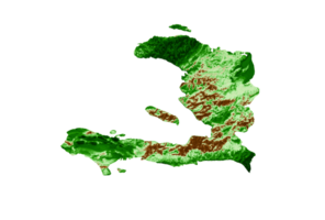 haití mapa topográfico 3d mapa realista color 3d ilustración png