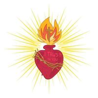 Sacred Heart of Jesus, catholic symbol. vector