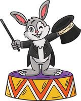 Circus Magician Rabbit Cartoon Colored Clipart vector