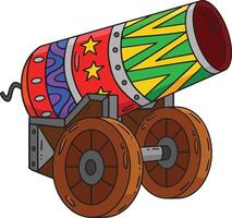 Circus Cannon Cartoon Colored Clipart Illustration vector