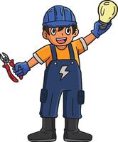 Construction Electrician with Bulb Pliers Clipart vector