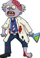 Zombie Scientist Cartoon Colored Clipart vector