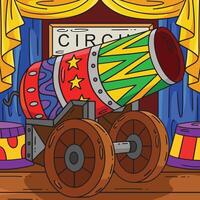 Circus Cannon Colored Cartoon Illustration vector