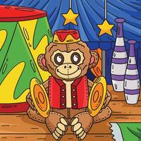 Circus Monkey Toy Colored Colored Cartoon vector