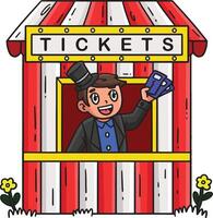 Circus Ticket Booth Cartoon Clipart Illustration vector