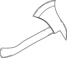 Axe Isolated Coloring Page for Kids vector