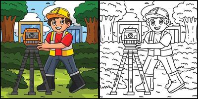 Construction Engineer Surveying Tool Illustration vector