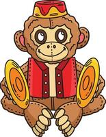 Circus Monkey Cartoon Colored Clipart Illustration vector