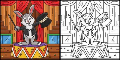 Circus Magician Rabbit Colored Illustration vector