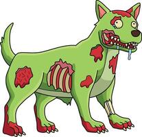 Zombie Dog Cartoon Colored Clipart Illustration vector