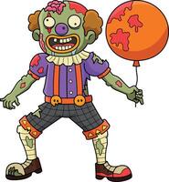 Zombie Clown Cartoon Colored Clipart Illustration vector