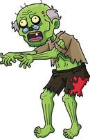 Old Zombie Cartoon Colored Clipart Illustration vector