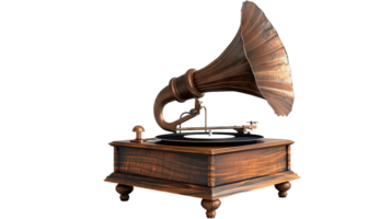 isoliert Grammophon unter Studio Beleuchtung auf das transparent Hintergrund, Format png