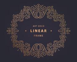 art deco, nouveau frame, edges, abstract design template for luxury products. Linear ornament composition, vintage. Use for packaging, branding, decoration, etc. vector