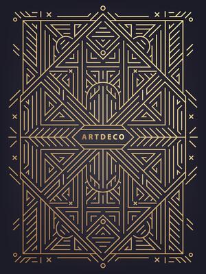 art deco frame, abstract geometric design template for luxury products. Linear ornament composition, vintage. Use for packaging, branding, decoration, etc.