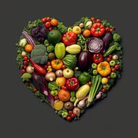 Beautiful Heart Shaped Vegetable Arrangement photo