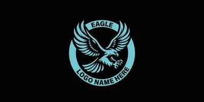 Eagle Silhouette Modern Circular Badge Logo vector