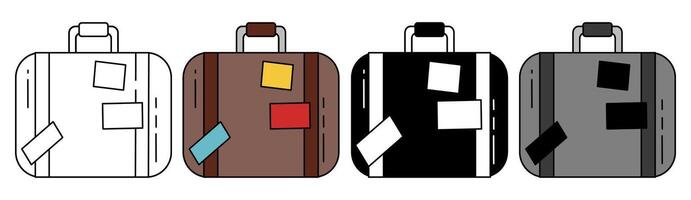 Icon of a simple style suitcase, retro style. vector