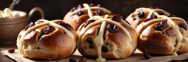 A close up of a table with a variety of pastries, including some with nuts on top. photo