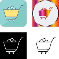 Unique Shopping Cart II Icon Design vector