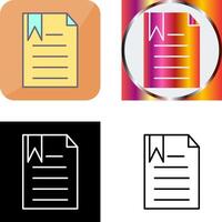 Unique Bookmarked Document Icon Design vector