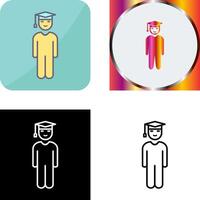Unique Student Standing Icon Design vector