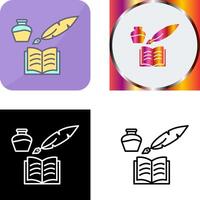 Unique Quill and Book Icon Design vector