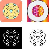 Unique Poker Chips Icon Design vector