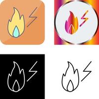 Unique Electricity Fire Icon Design vector