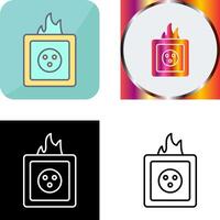 único fuego en enchufe icono diseño vector