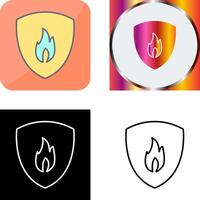 Unique Fire Shield Icon Design vector