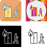 Unique Running from Fire Icon Design vector