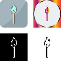 Unique Lit Matchstick Icon Design vector