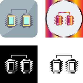 procesadores conectado icono diseño vector