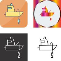 Fishing Boat Icon Design vector