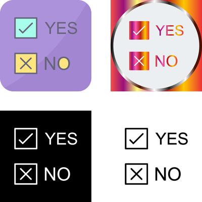 Yes No Option Icon Design