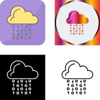 diseño de icono de codificación en la nube vector