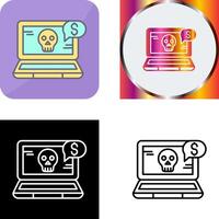 en línea fraude icono diseño vector