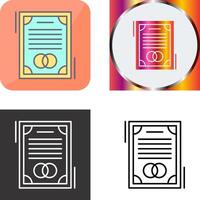 Wedding Contract Icon Design vector