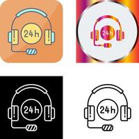 24 Hours Support Icon Design vector