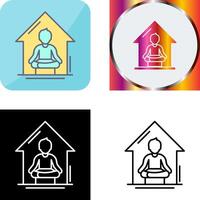 Yoga At home Icon Design vector