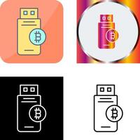 Bitcoin Usb Device Icon Design vector