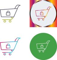 Unique Locked Cart Icon Design vector