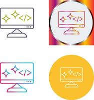 Unique Clean Code Icon Design vector