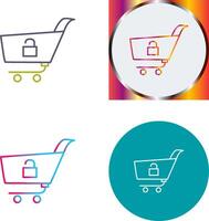 Unique Unlock Cart Icon Design vector