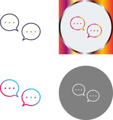 Unique Conversation Bubbles Icon Design